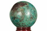 Polished Malachite & Chrysocolla Sphere - Peru #211027-1